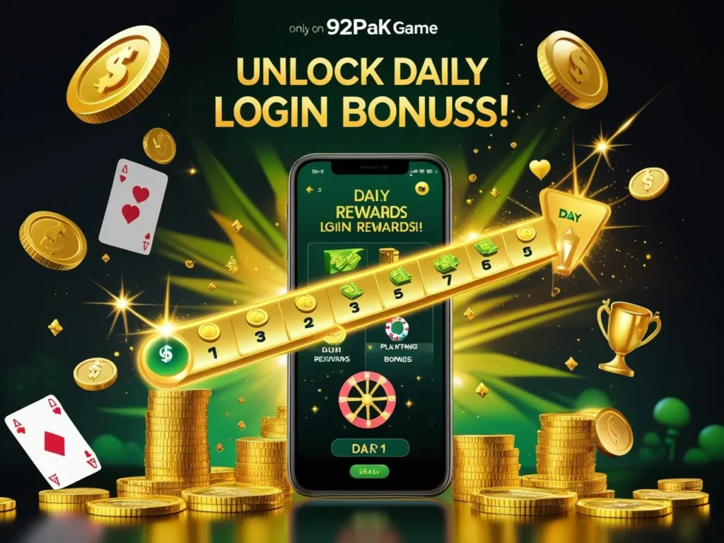 Unlock Daily Login Bonuses on 92Pak Game